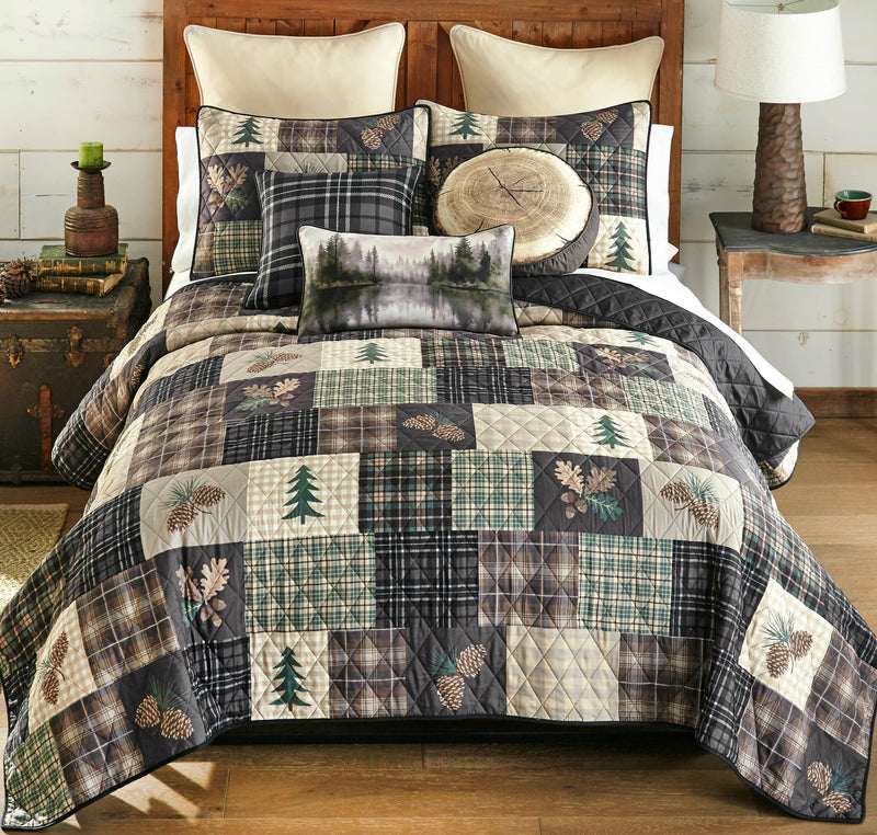 Pinecone Plaid Quilt Bedding Collection