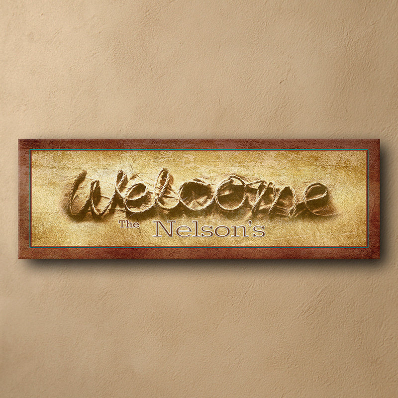 Personalized Welcome Rope Wall Art