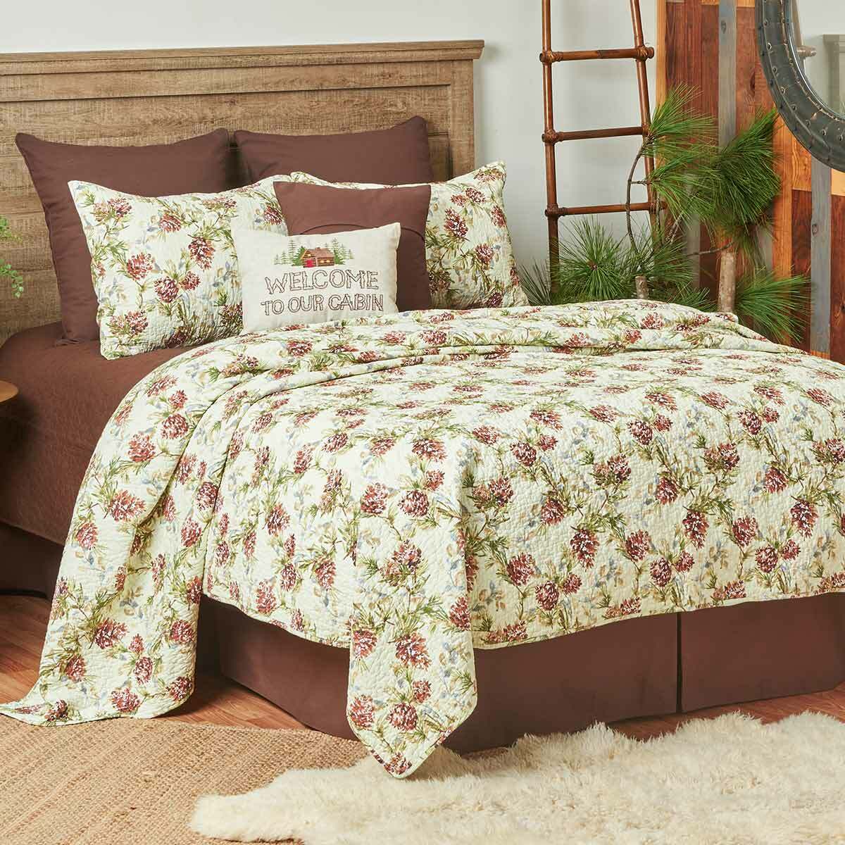 Peaceful Pinecones Quilt Bedding Collection