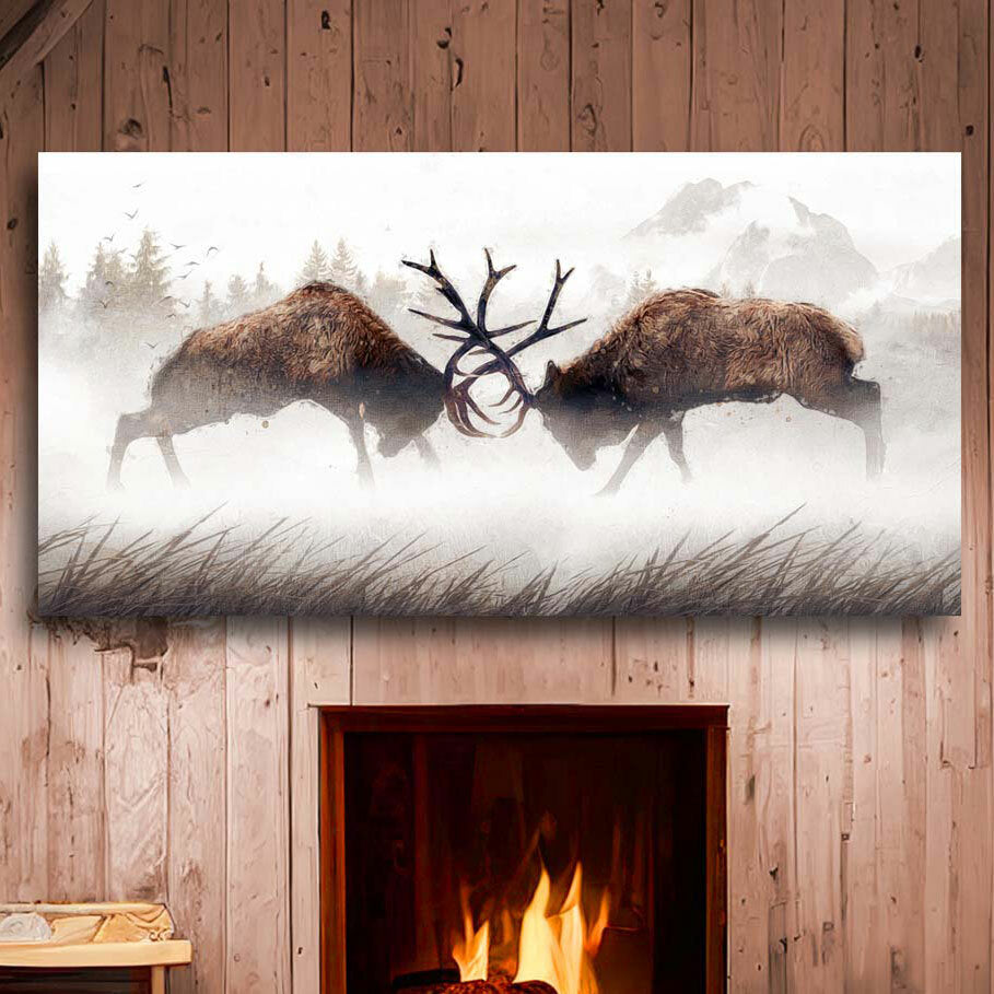 Red Stag Showdown Wall Art