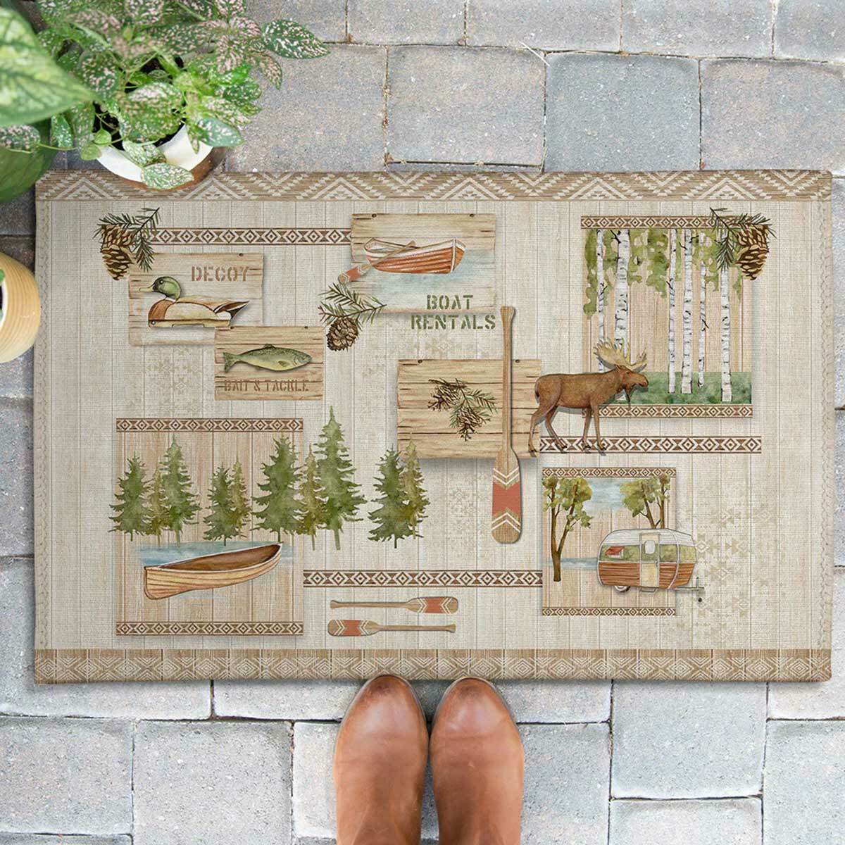 Lake Theme Rug Lake Vacation Outdoor Rugs | Black Forest Decor