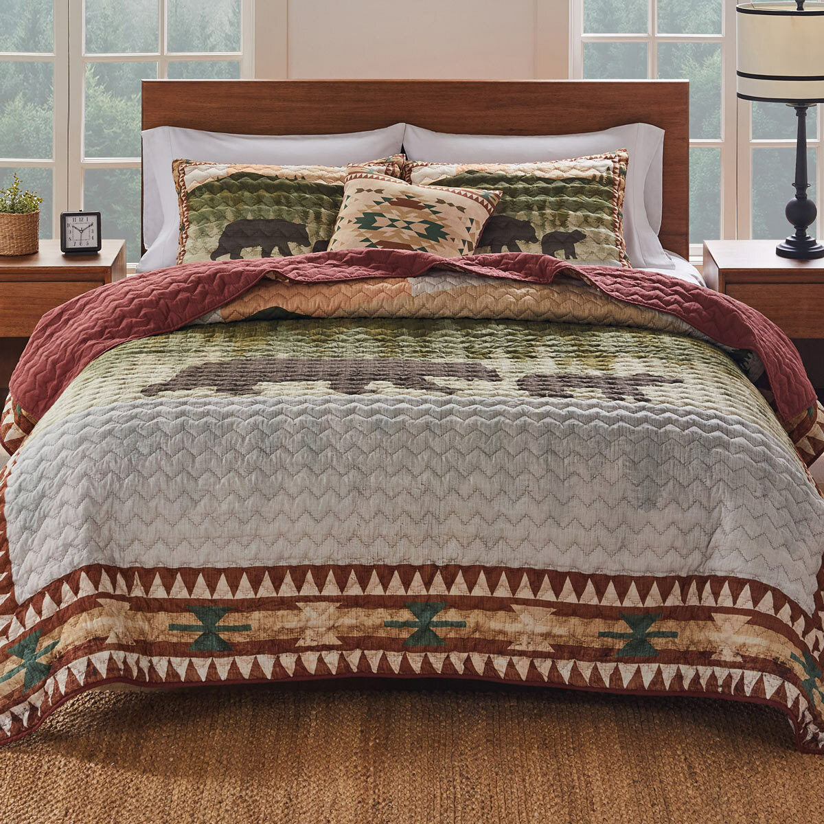 Lake Sunset Bears Quilt Bedding Collection