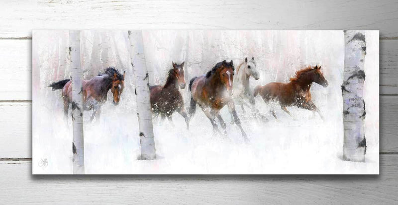 Wild Winter Horses Personalized Wall Art
