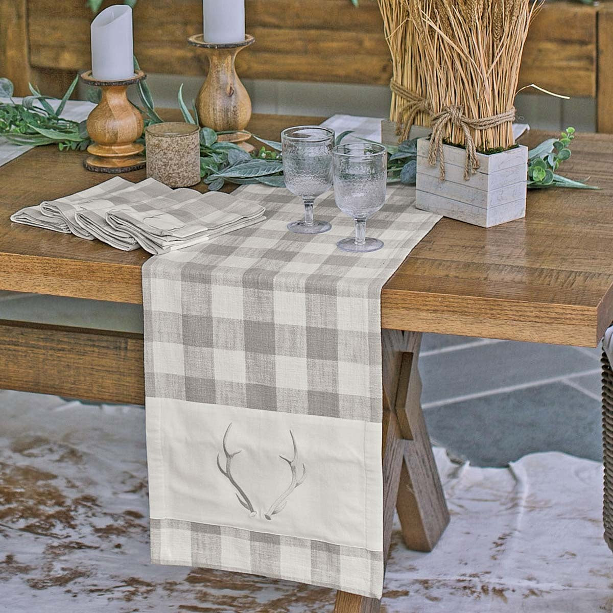 Plaid Antler Table Linens