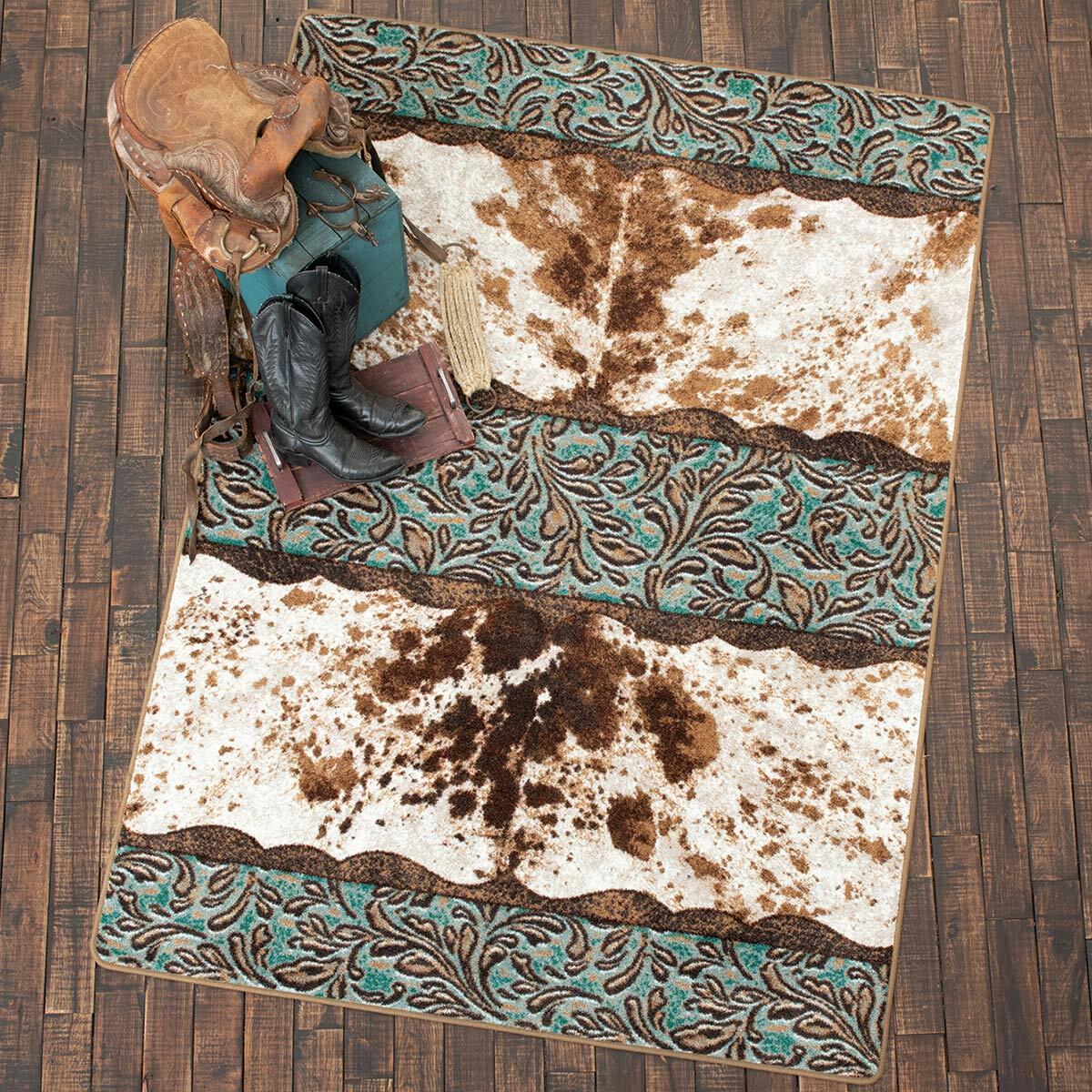 Vaquero Turquoise Cowhide Rug Collection
