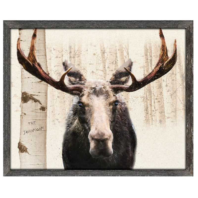 Personalized Aspen Moose Framed Art