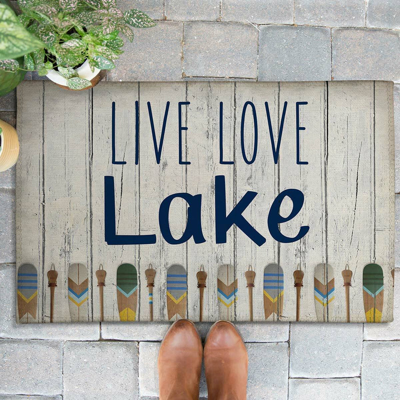 Live, Love, Lake Outdoor Rugs