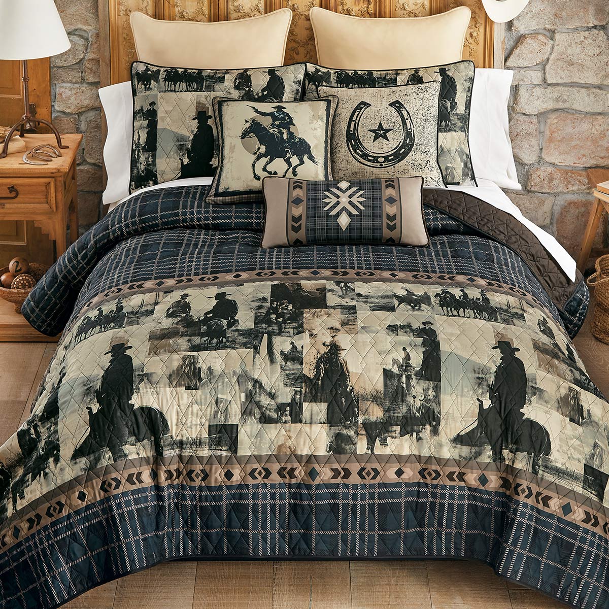 Midnight Trail Riders Quilt Bedding Collection