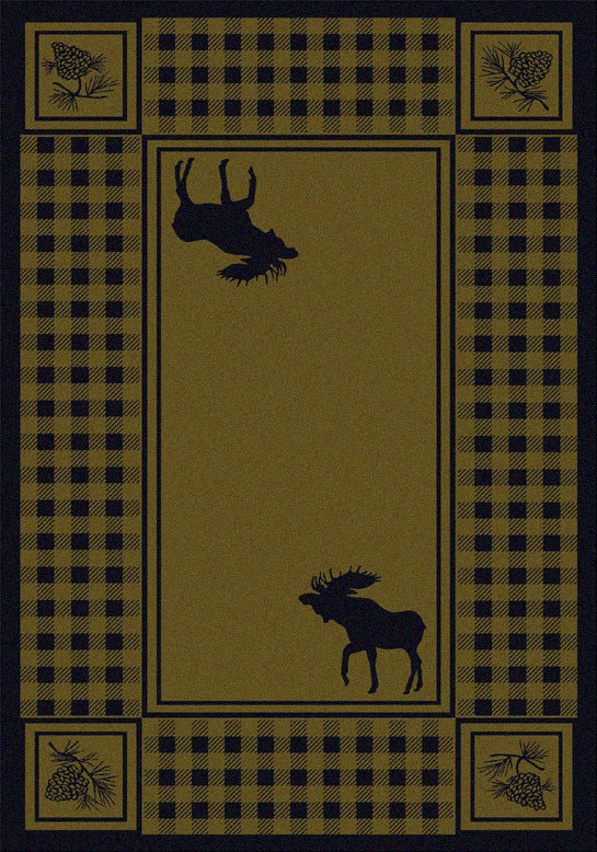 Moose Refuge Green Rug Collection