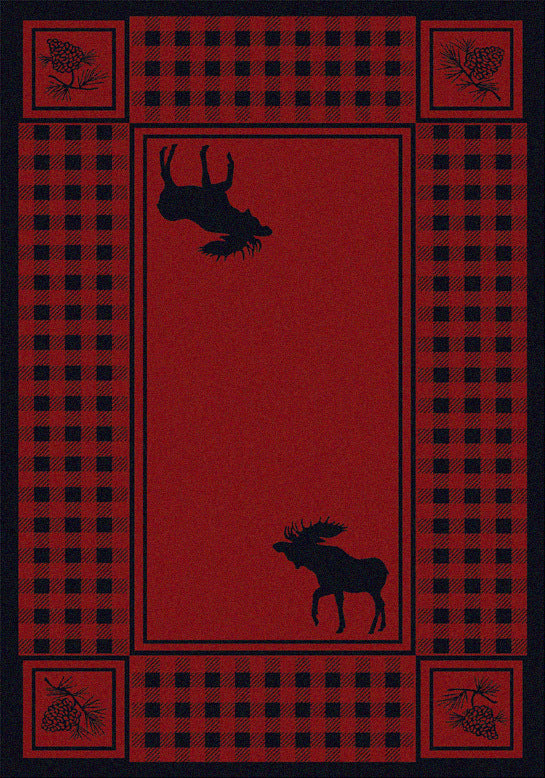 Moose Refuge Red Rug Collection