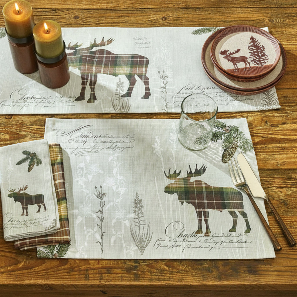 Plaid Moose Table Linens