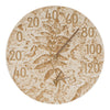 Leaves Indoor/Outdoor Wall Clock & Thermometer - Weathered Limestone