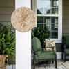 Leaves Indoor/Outdoor Wall Clock & Thermometer - Weathered Limestone