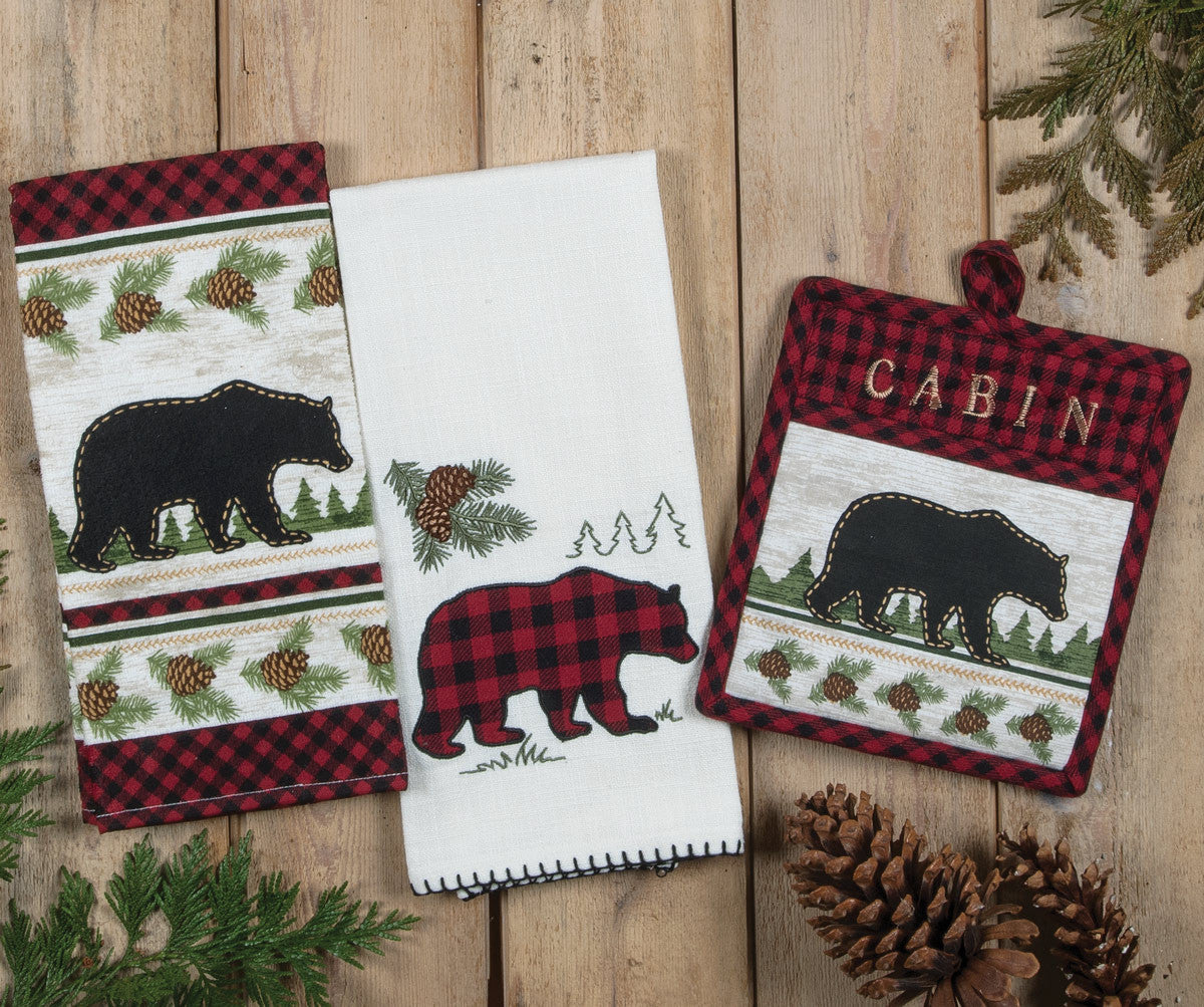Bear Cabin Buffalo Check Kitchen Linens