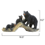 Bear Family Log Sculpture