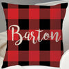 Yuletide Plaid Personalized Throw Pillow