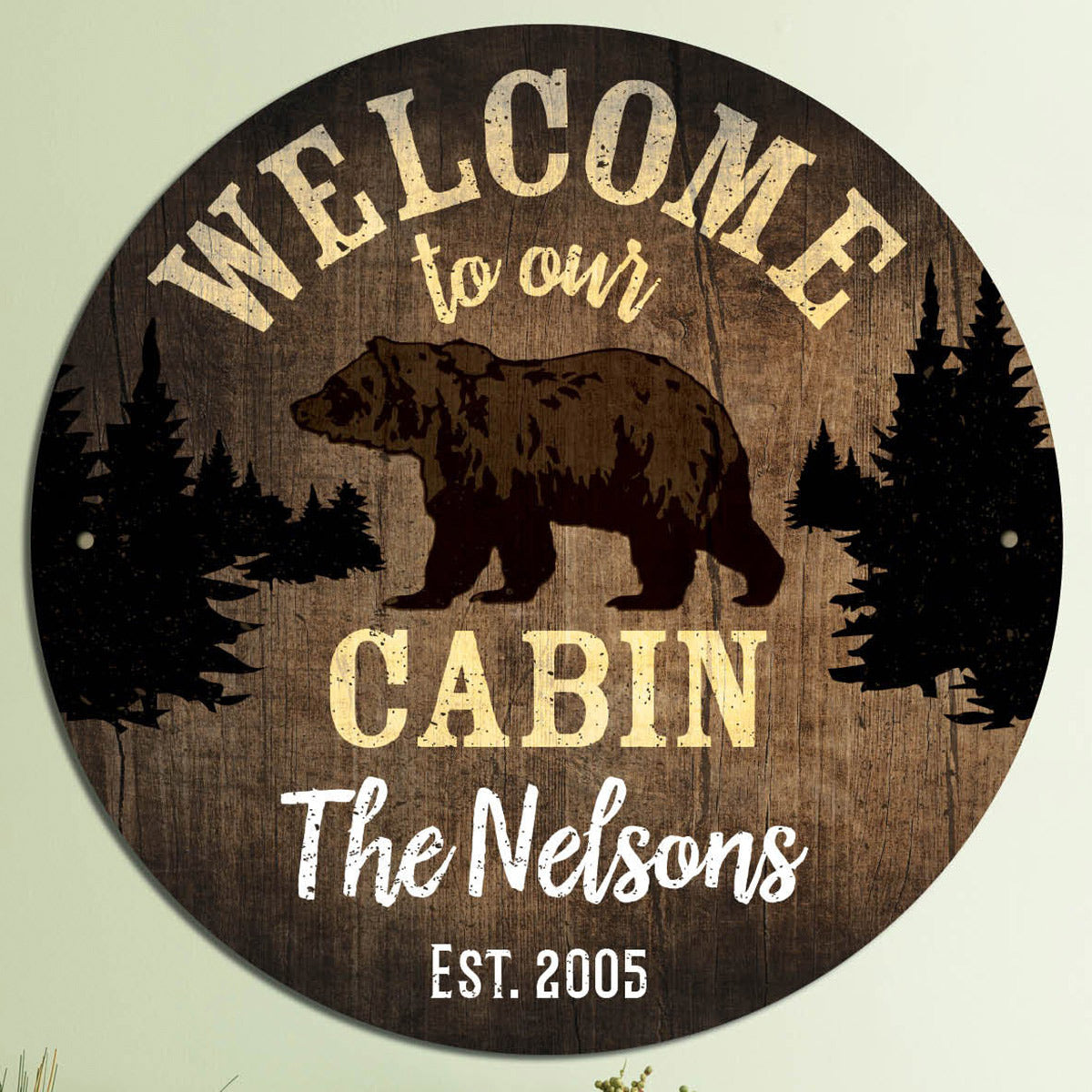 Welcome Bear Personalized Sign