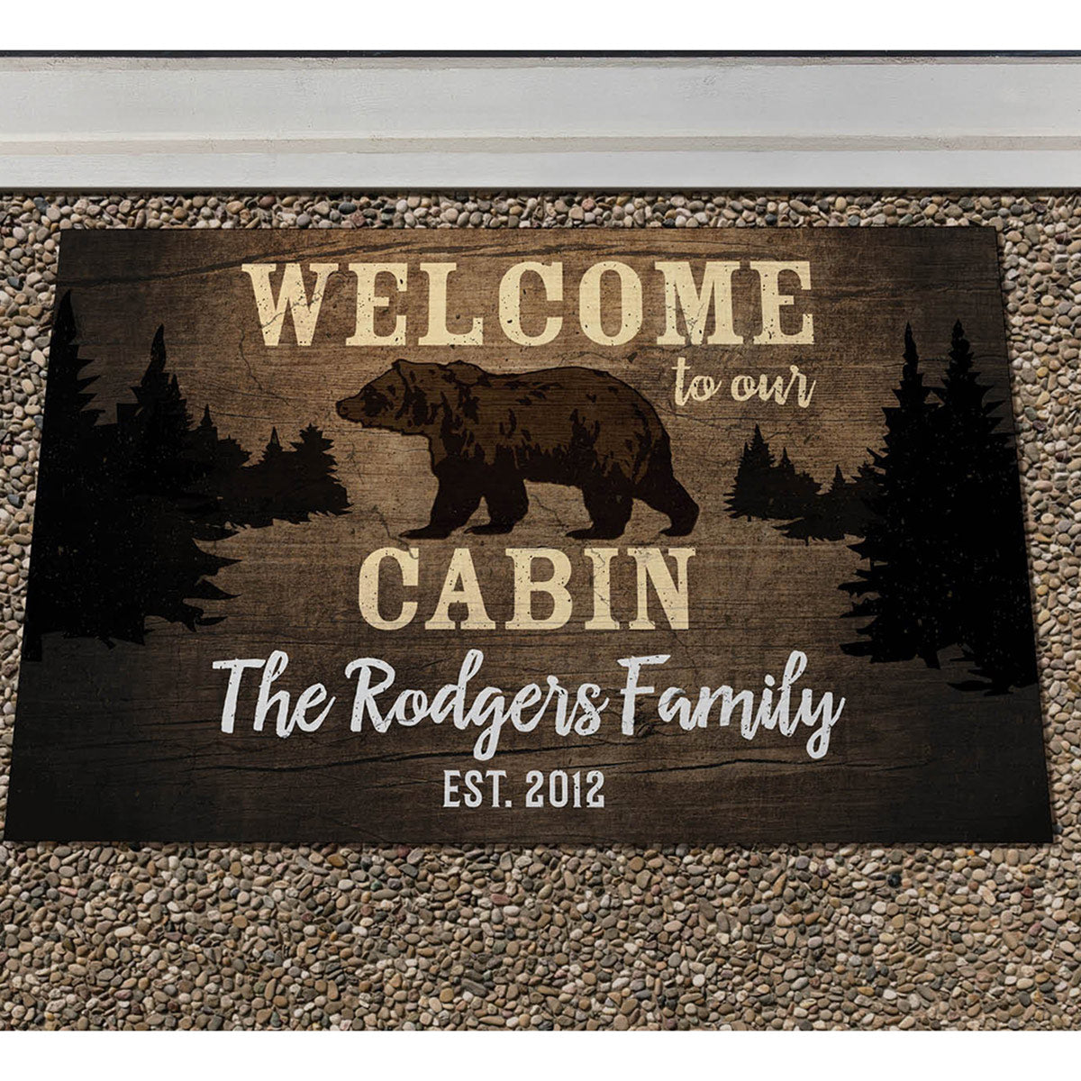 Welcome Bear Personalized Doormat