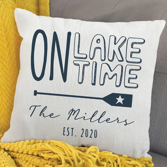 On Lake Time Personalized Pillow