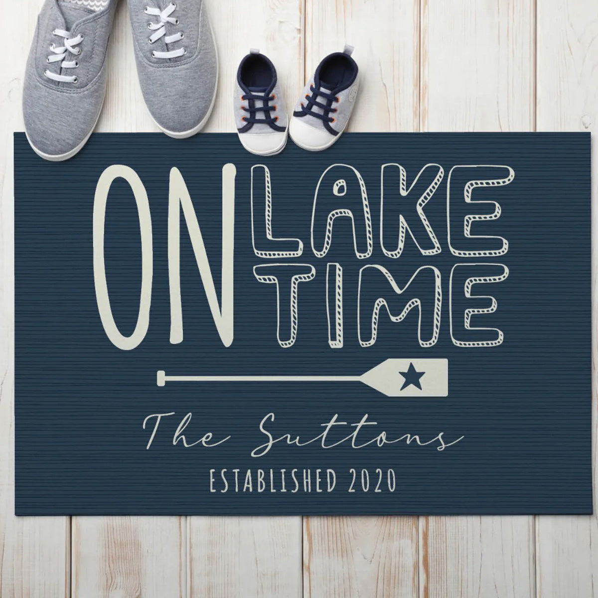 On Lake Time Personalized Doormat
