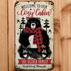 Snuggly Black Bear Personalized Cozy Cabin Sign