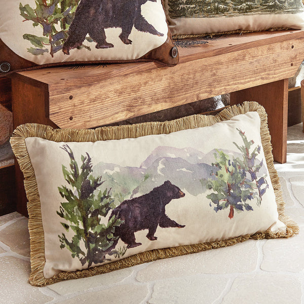 Watercolor Bear Mountain Pillow