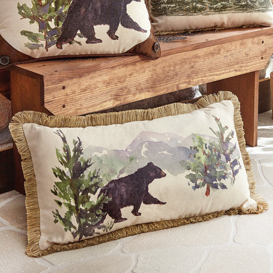 Watercolor Bear Mountain Pillow