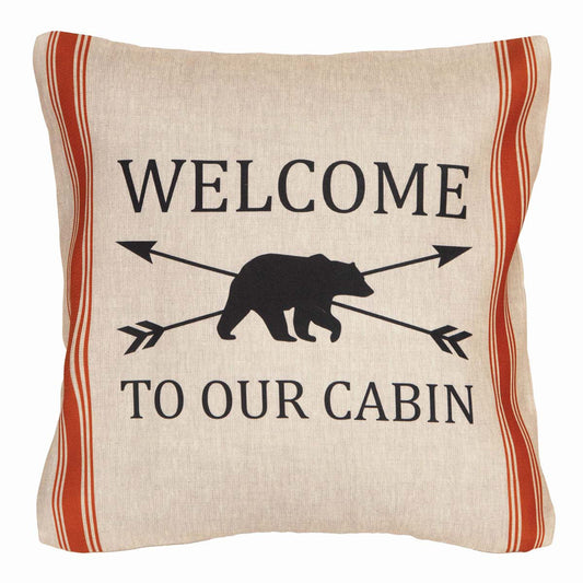 Bear Welcome Outdoor Pillow