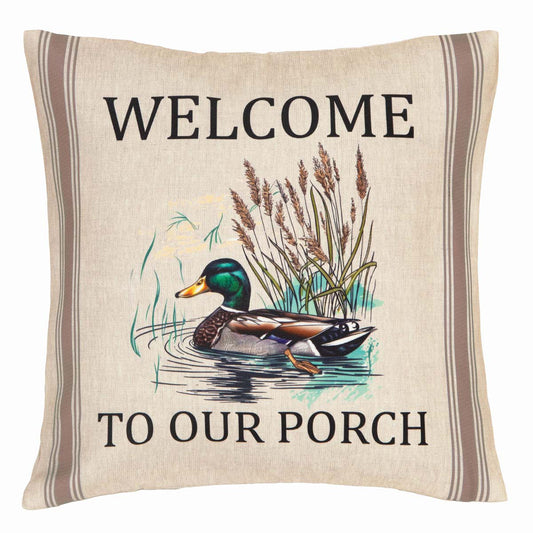 Duck Welcome Outdoor Pillow