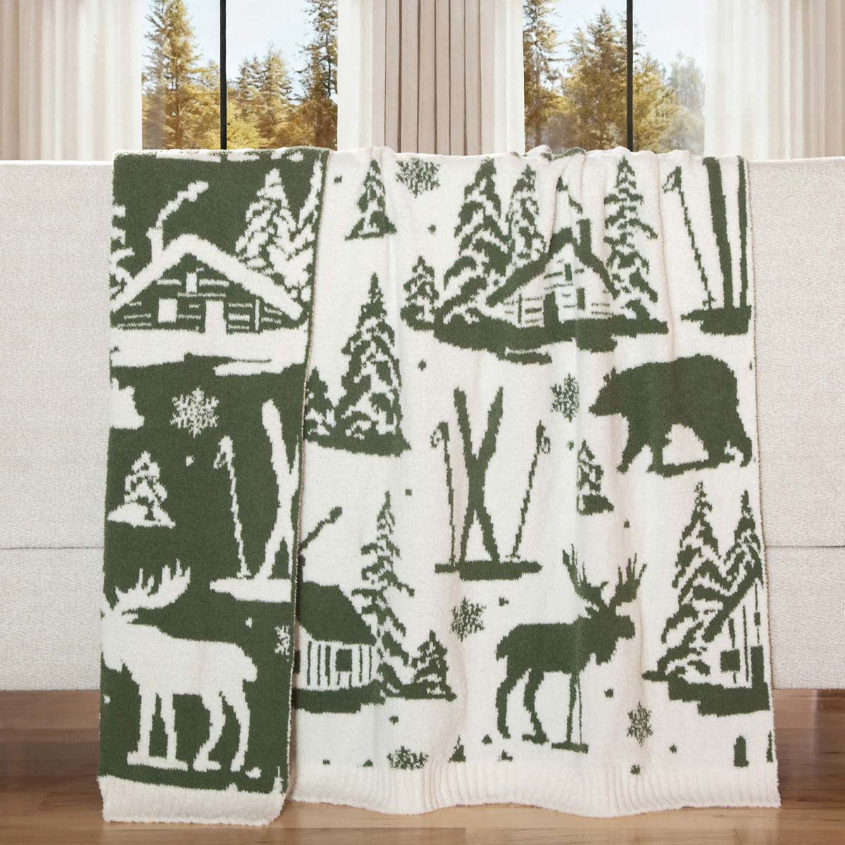 Mosswood Cabin Stretchy Throw