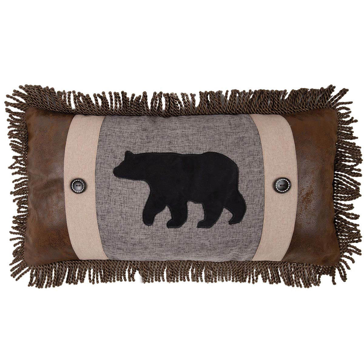 Bear Fringed Pillow