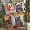 Santa's Helper Bear Cub Outdoor Pillow