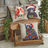 Santa's Helper Bear Cub Outdoor Pillow