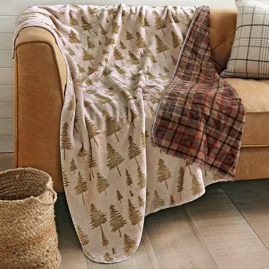 Timberline Pines Reversible Plush Throw