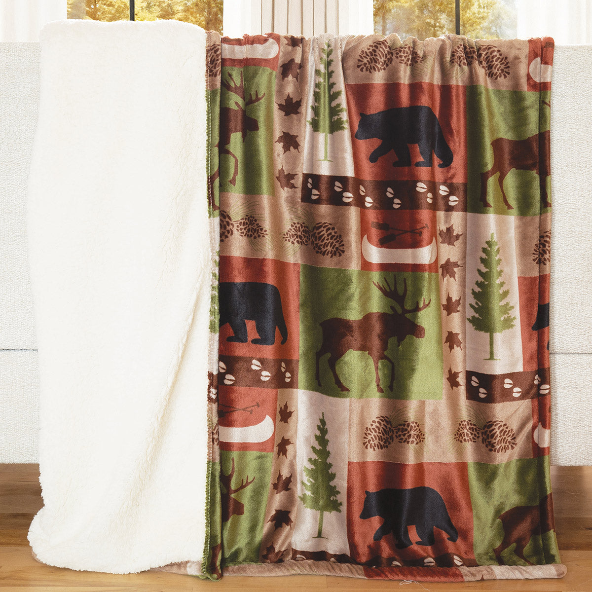 Wildlife Patch Plush Throw