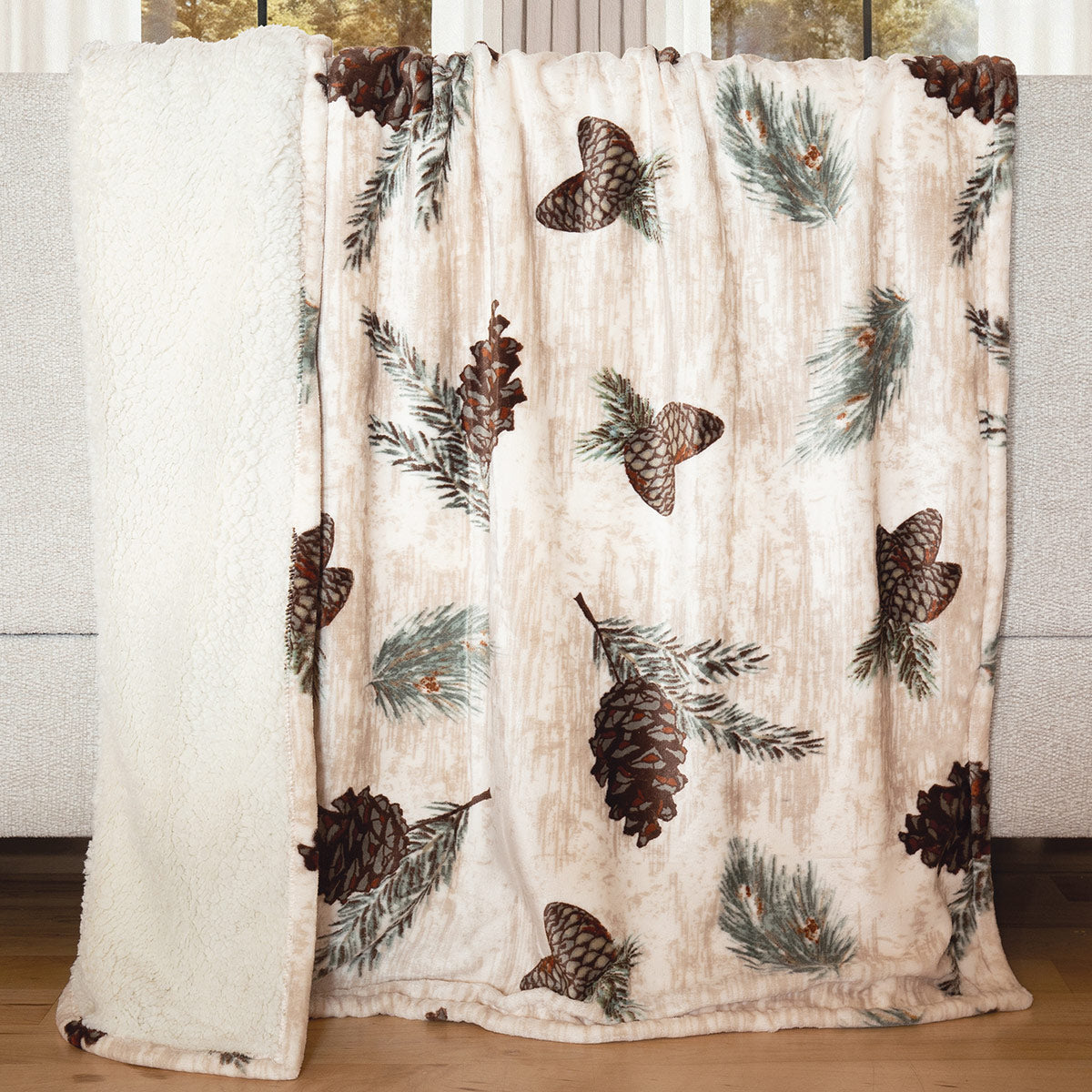 Pinecone Medley Plush Throw
