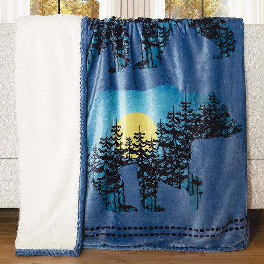 Moonlight Bears Sherpa Throw - OUT OF STOCK UNTIL 06/15/2026