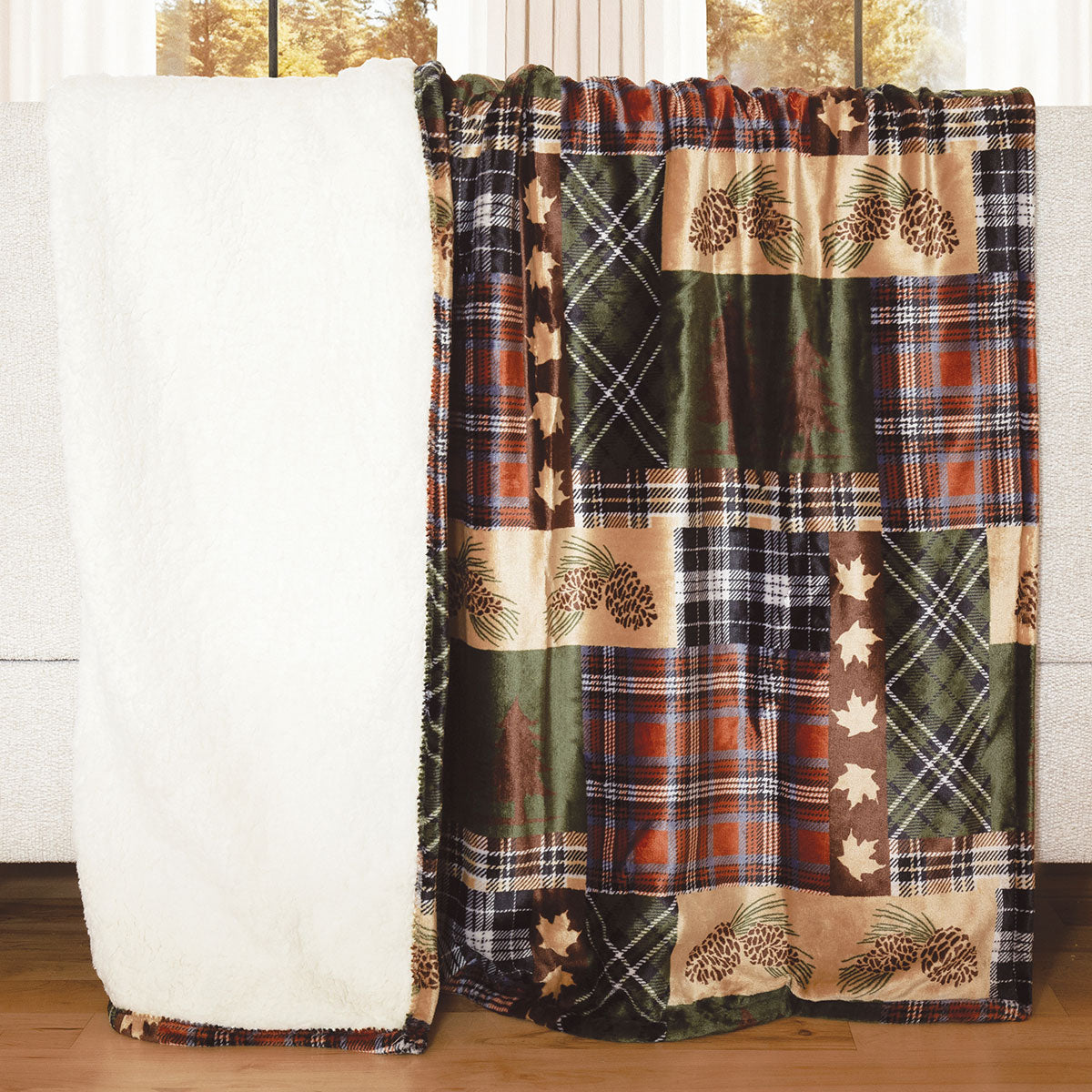 Pinecone Woodland Sherpa Throw