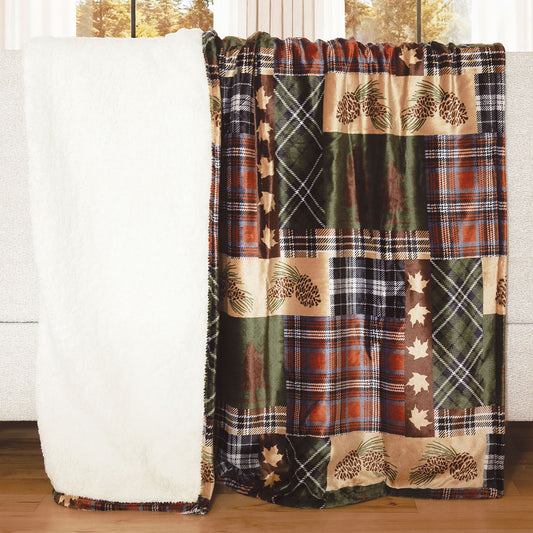 Pinecone Woodland Sherpa Throw