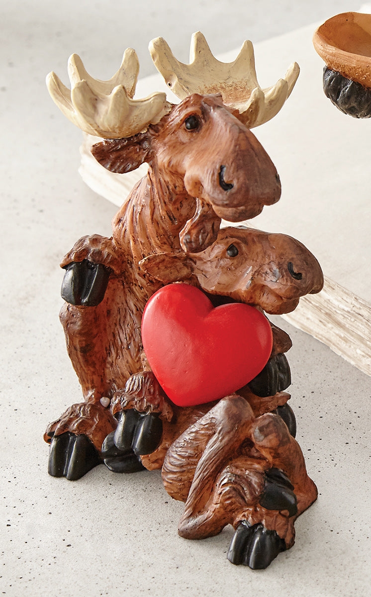Moose Couple Figurine