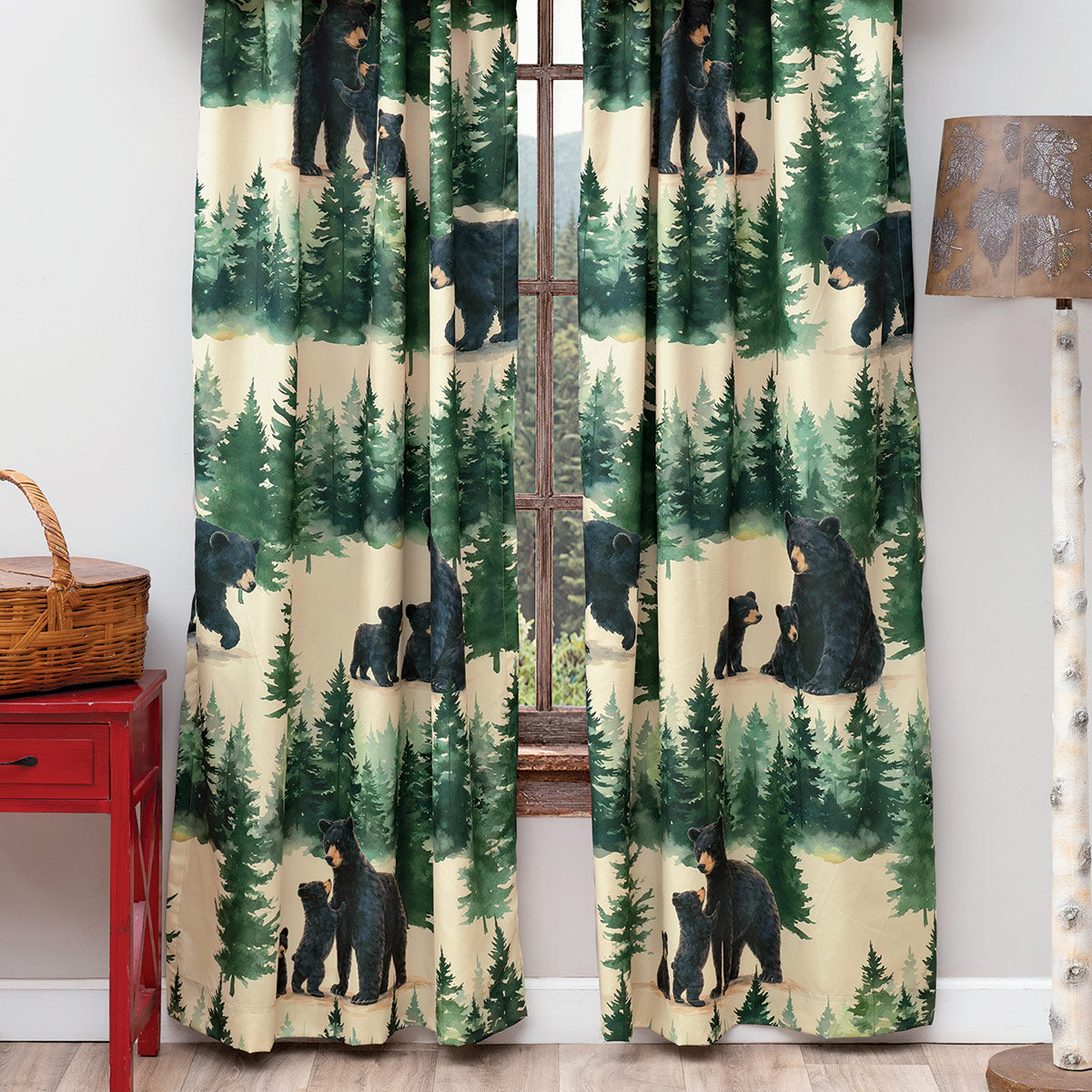Pinewood Bears Lined Drapes