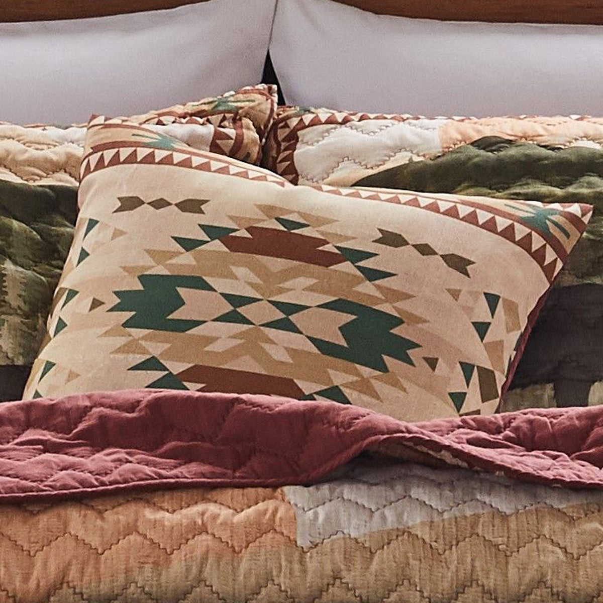 Lake Sunset Bears Decorative Pillow