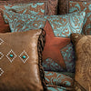 Turquoise Scroll & Star Accent Pillow