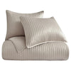 Beige Satin Quilt Bed Set - Full/Queen