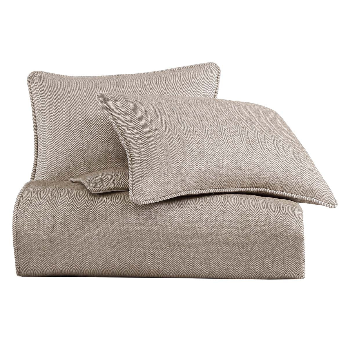 Herringbone Sand Comforter Set - Queen