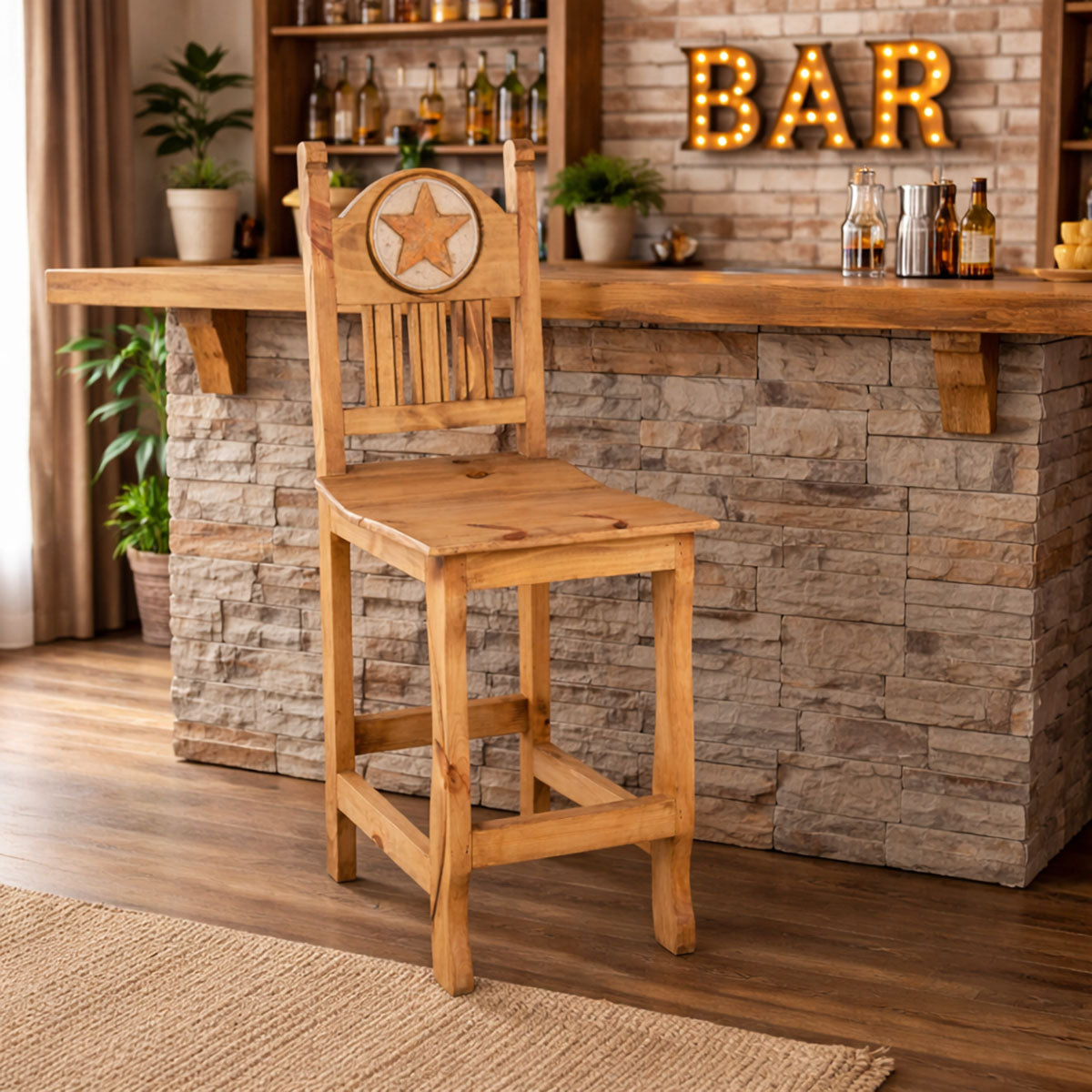 Saloon Star Barstool - Honey