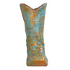 Turquoise Clay Cowboy Boot Umbrella Stand/Planter