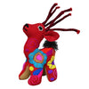 Whimsical Red Deer Fabric Sculpture