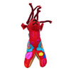 Whimsical Red Deer Fabric Sculpture