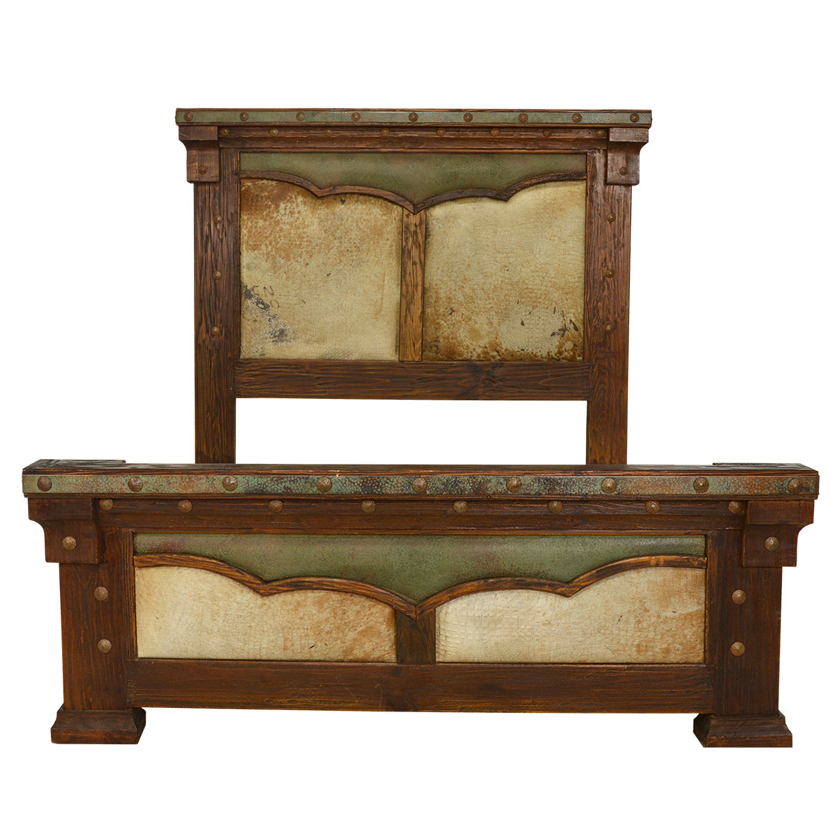 Cattle Wrangler Solid Wood & Cowhide Bed - Queen
